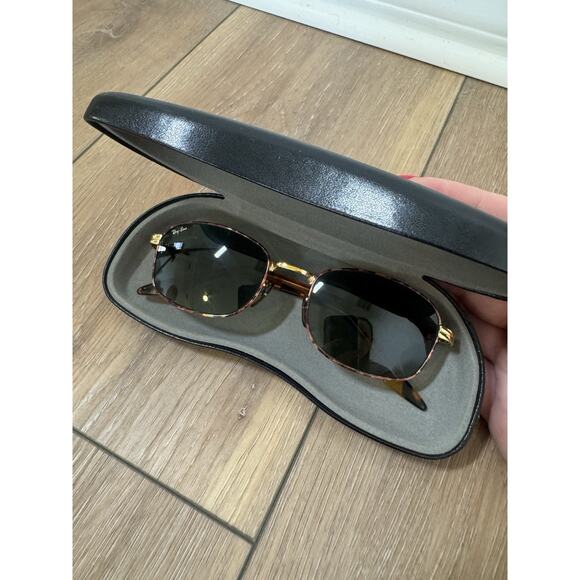 Vintage B&L Ray Ban Signet Rect. Sunglasses USA 80’s Gold Tortoise Green Glass - Picture 10 of 16